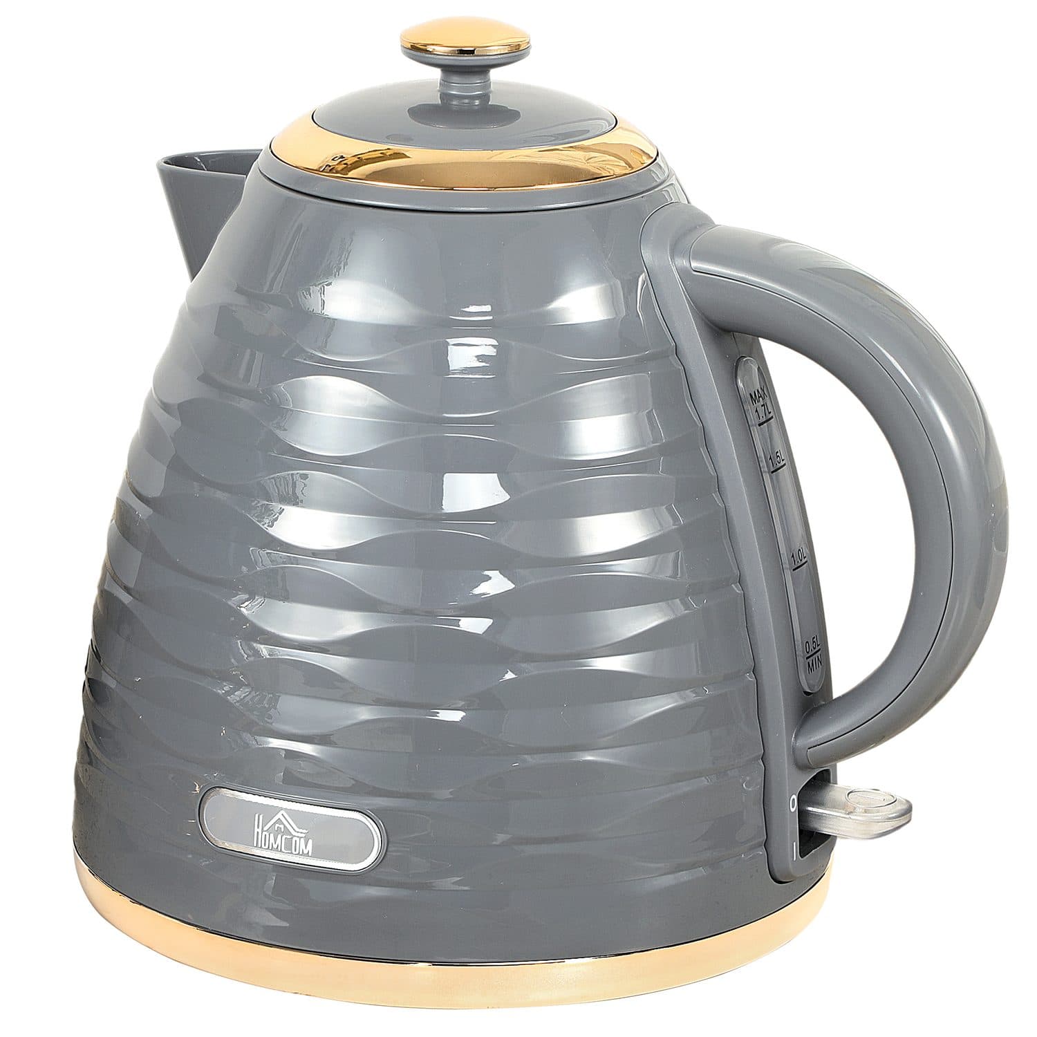 Fast-Boil Grey Kettle with Honeycomb Texture - Grey