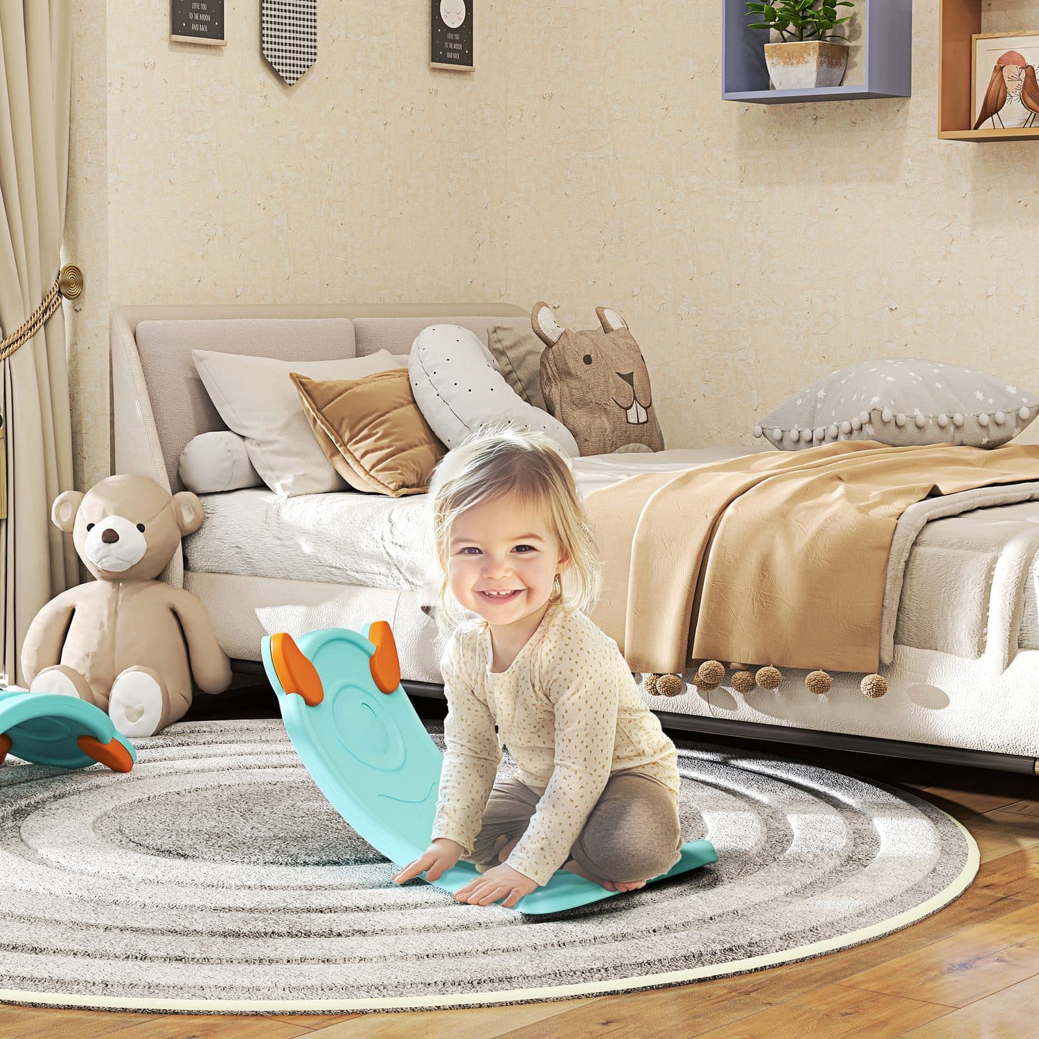 Rocking Balance Board for Toddlers and Children, Blue - image 4