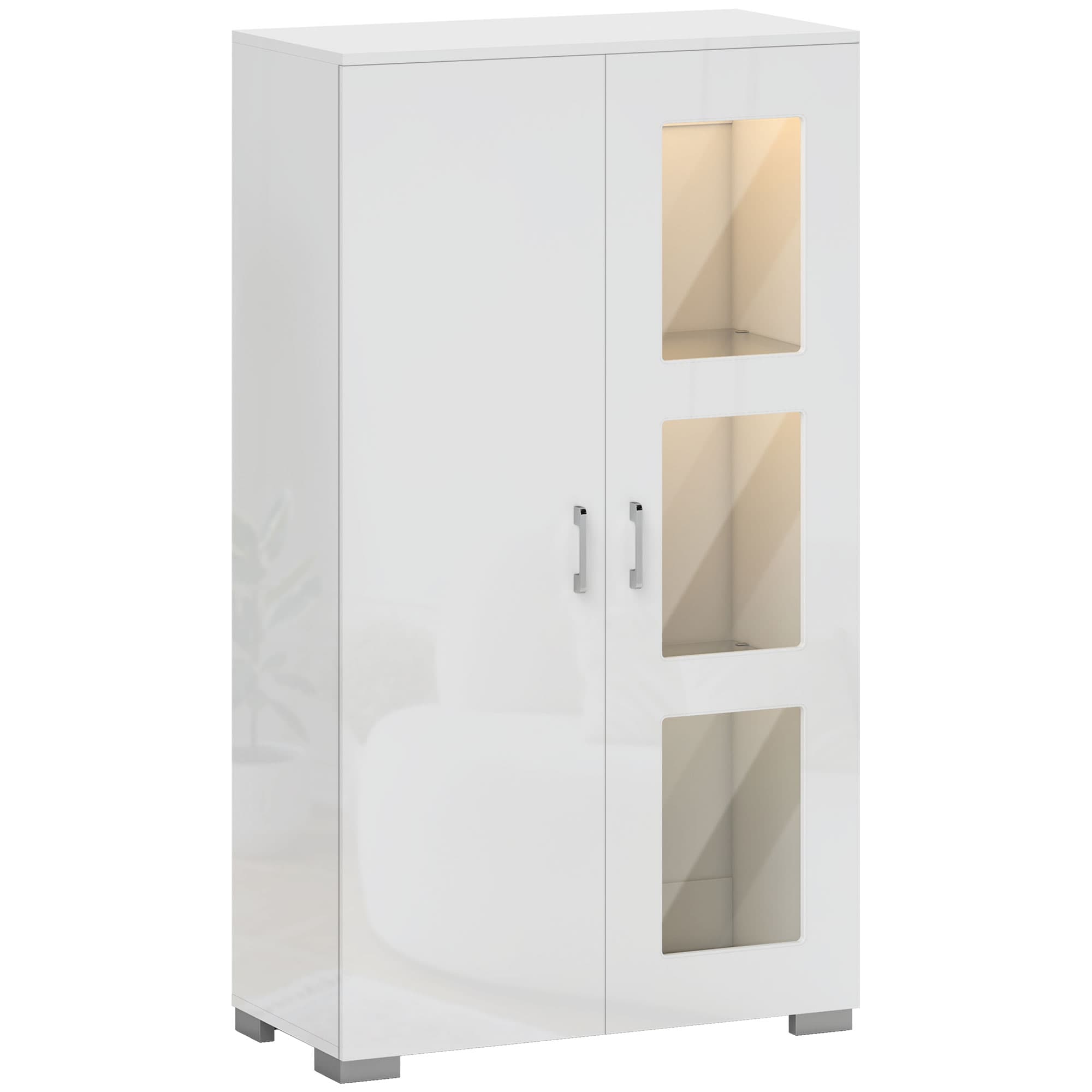 High Gloss LED Sideboard - White