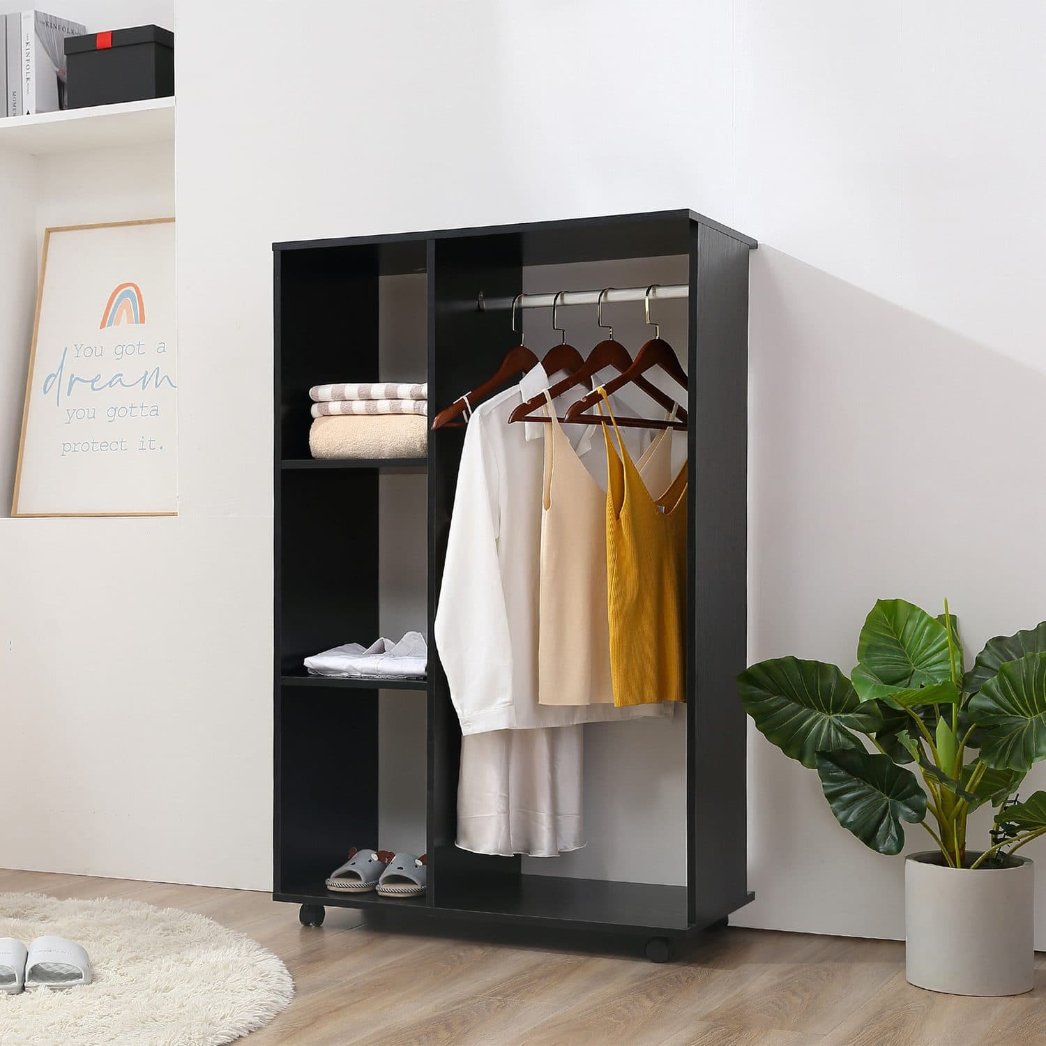 Mobile Black Open Wardrobe - image 1