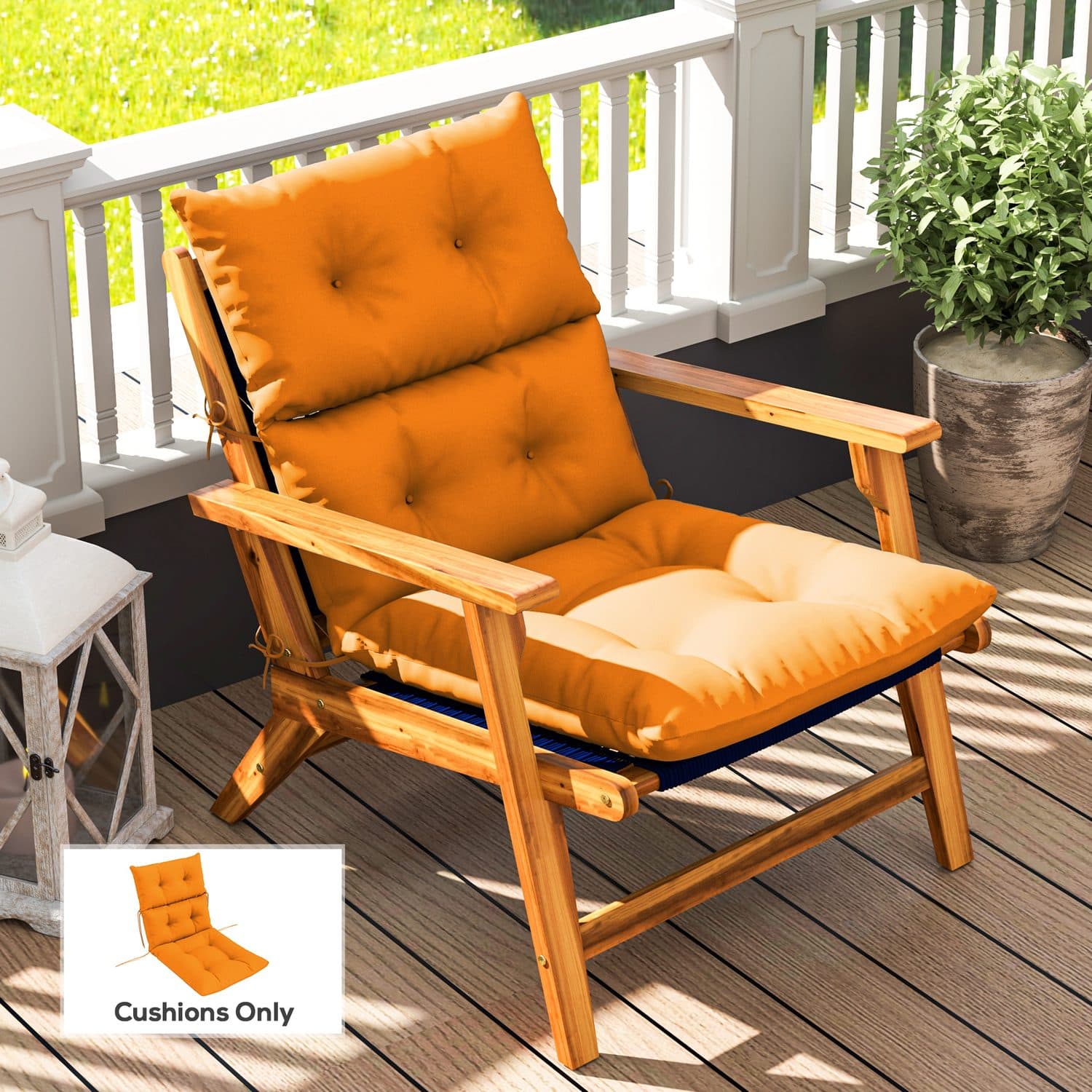 Orange padded cushion for rocking chairs - image 5
