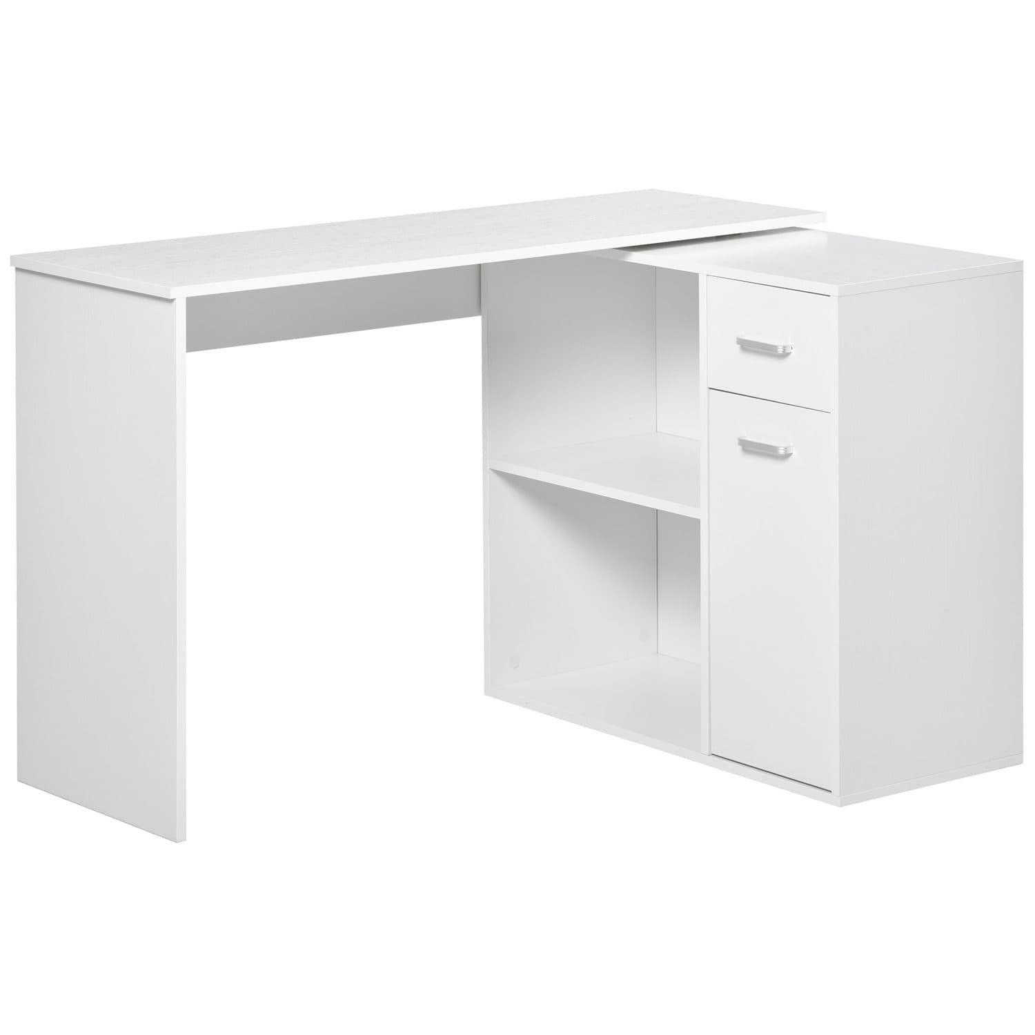 Rotatable Corner Desk - White