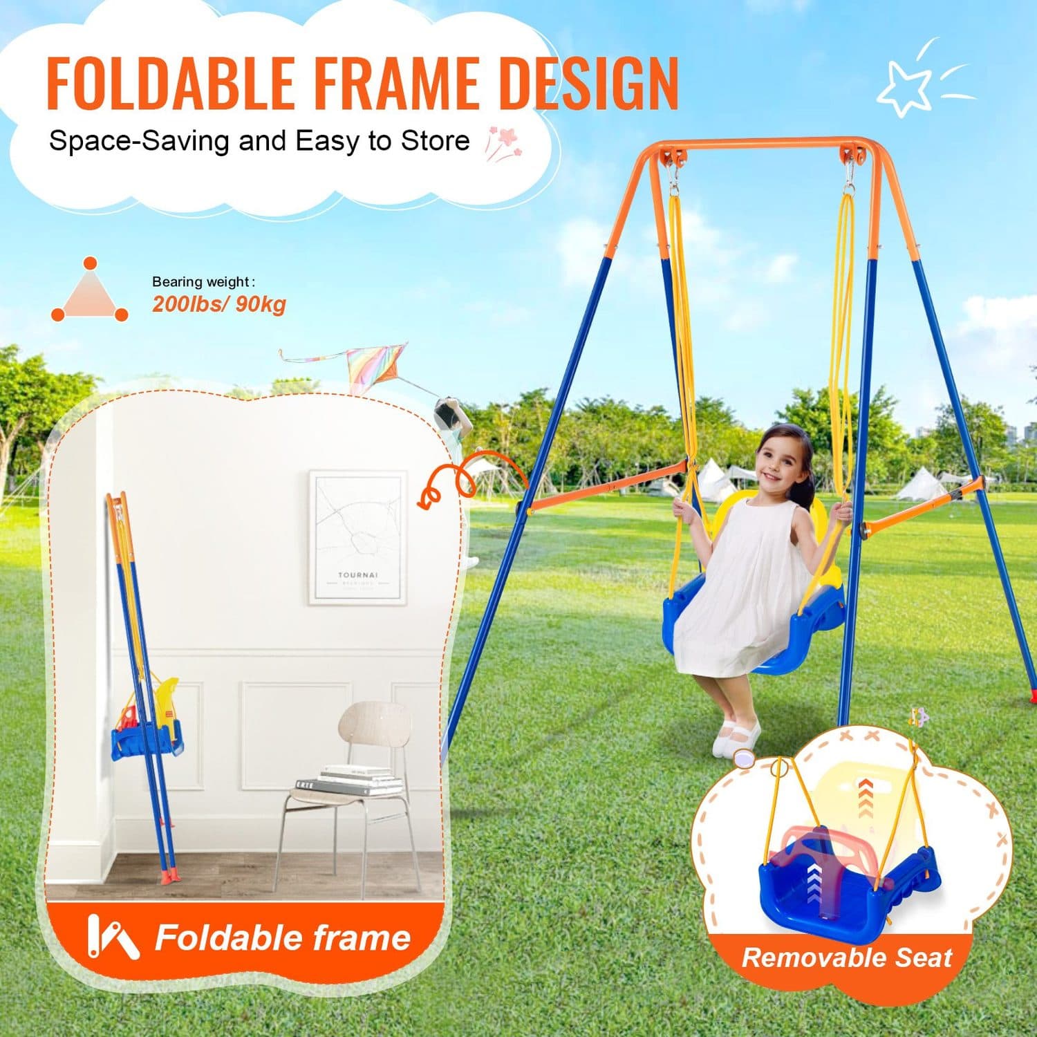 Adjustable 3 in 1 Toddler Swing Set - image 4
