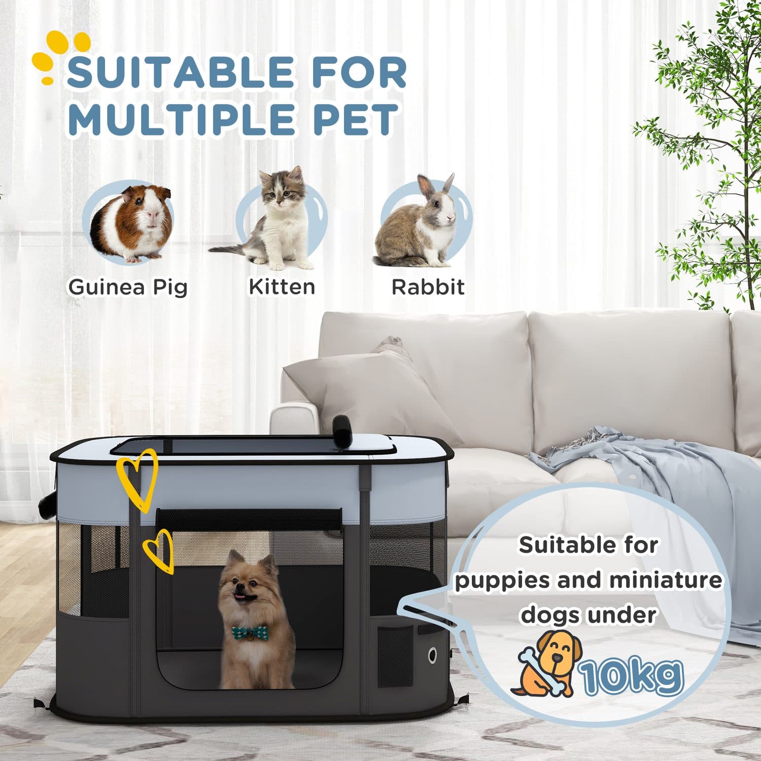 Foldable Dog Pen with Mesh Windows & Carry Bag - image 4