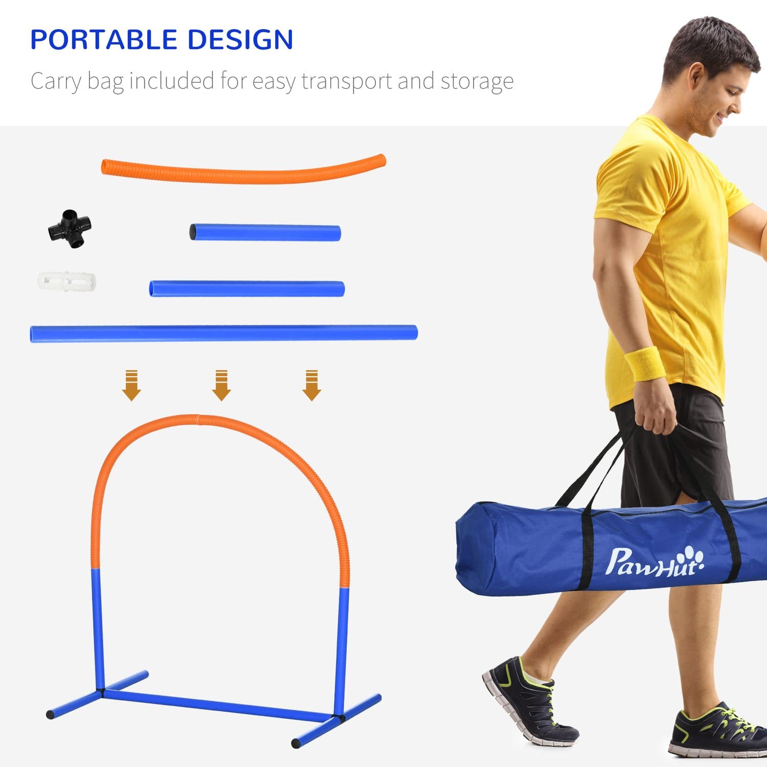 PawHut Dog Agility Set with Carrying Bag, Blue - image 2