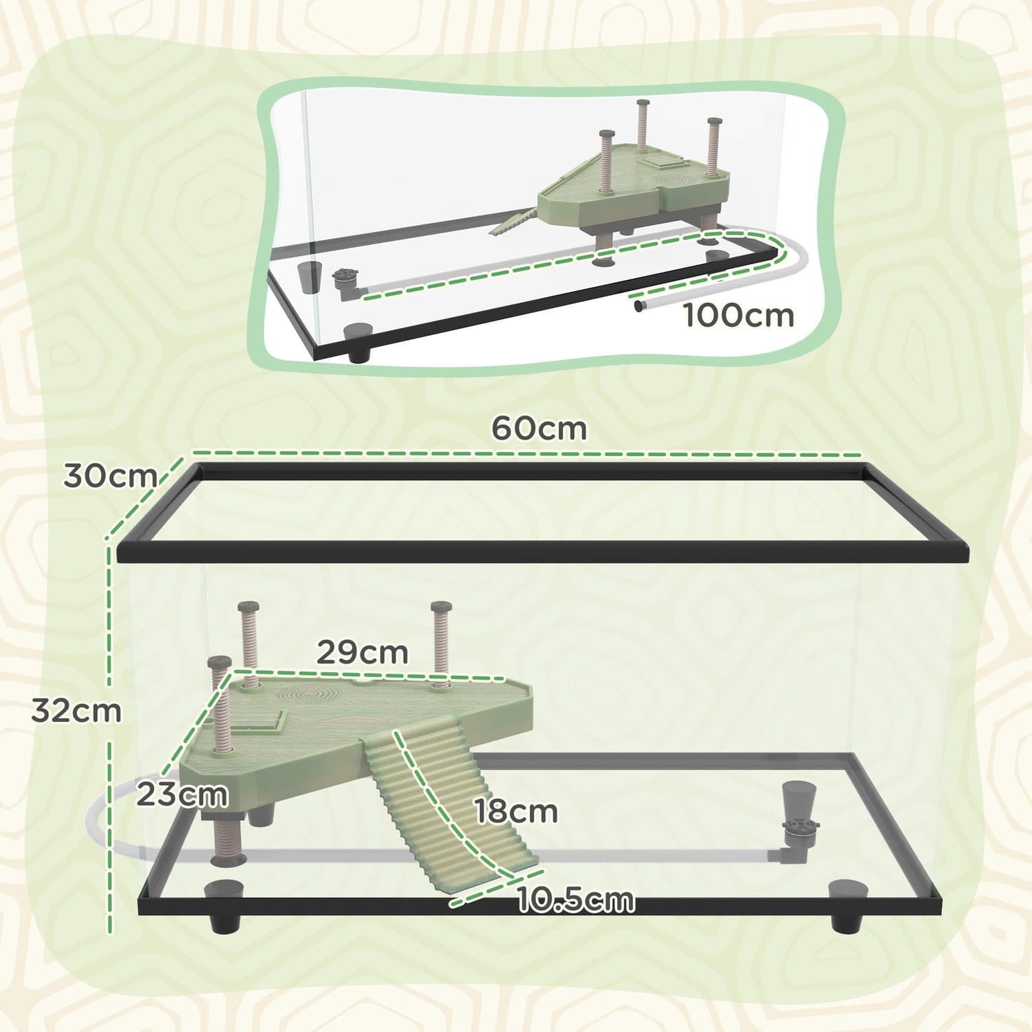 50L Glass Turtle Tank with Basking Platform - image 4