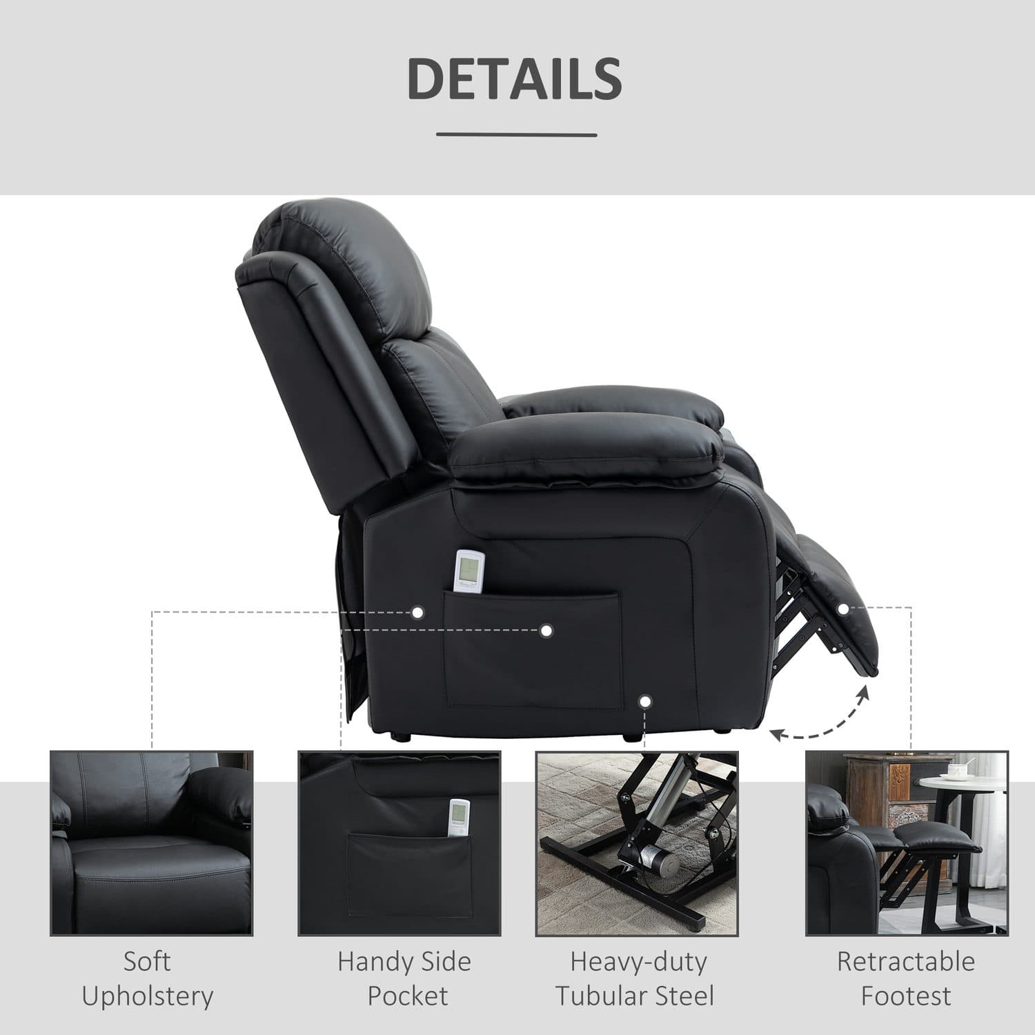 Black Power Lift Massage Chair - image 5