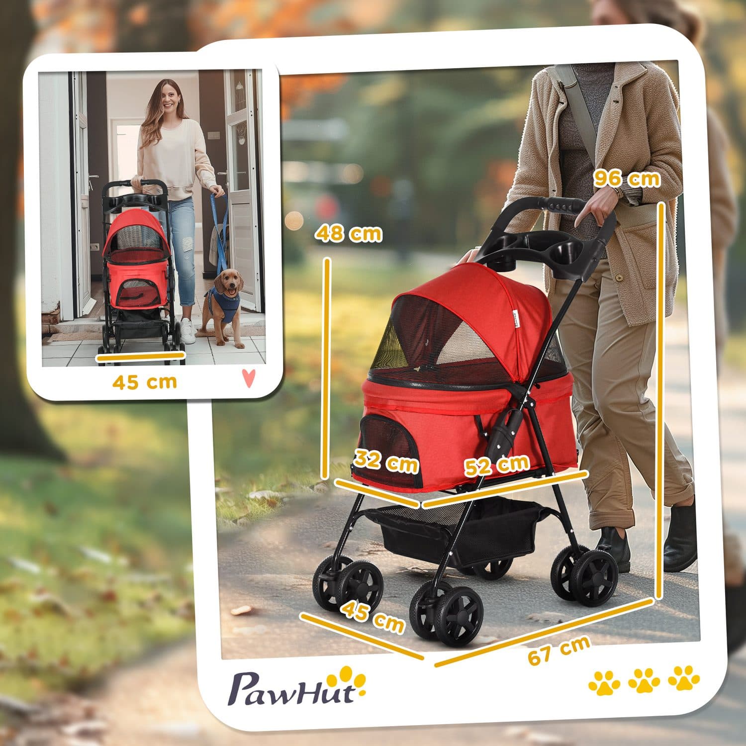 PawHut Foldable Dog Pram Stroller - image 1