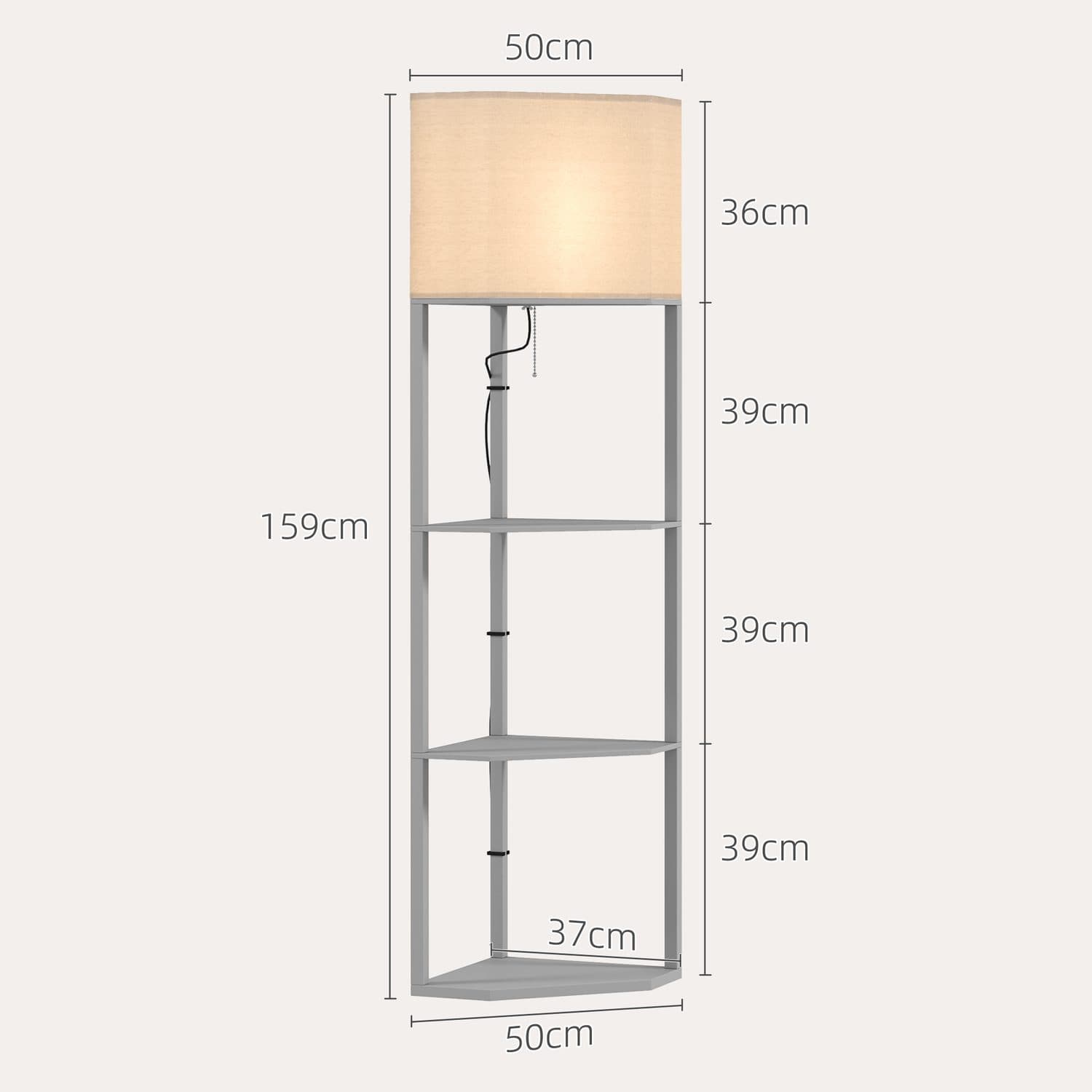 Grey Corner Shelf Floor Lamp - image 3