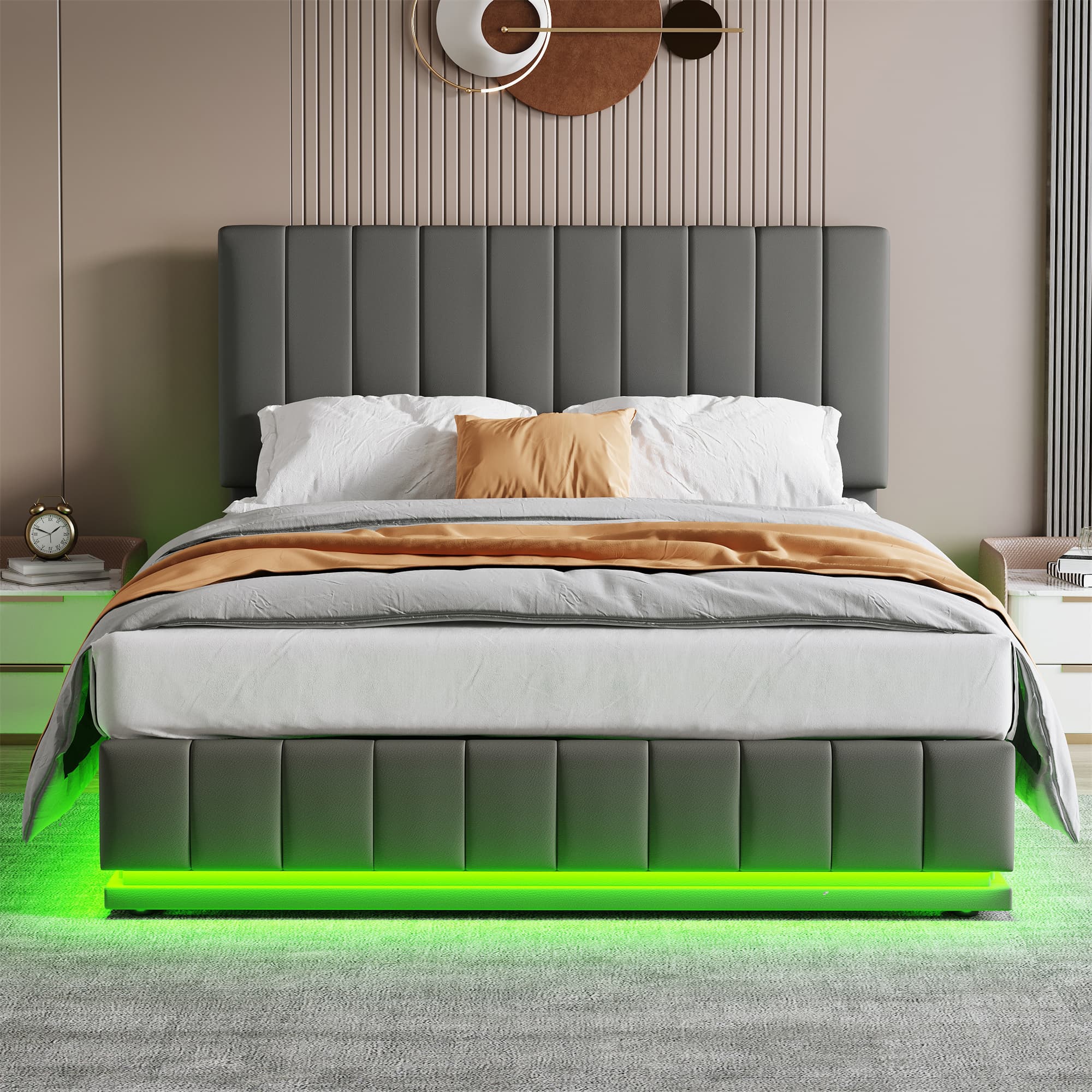 Smart LED Ottoman Storage Bed - image 4
