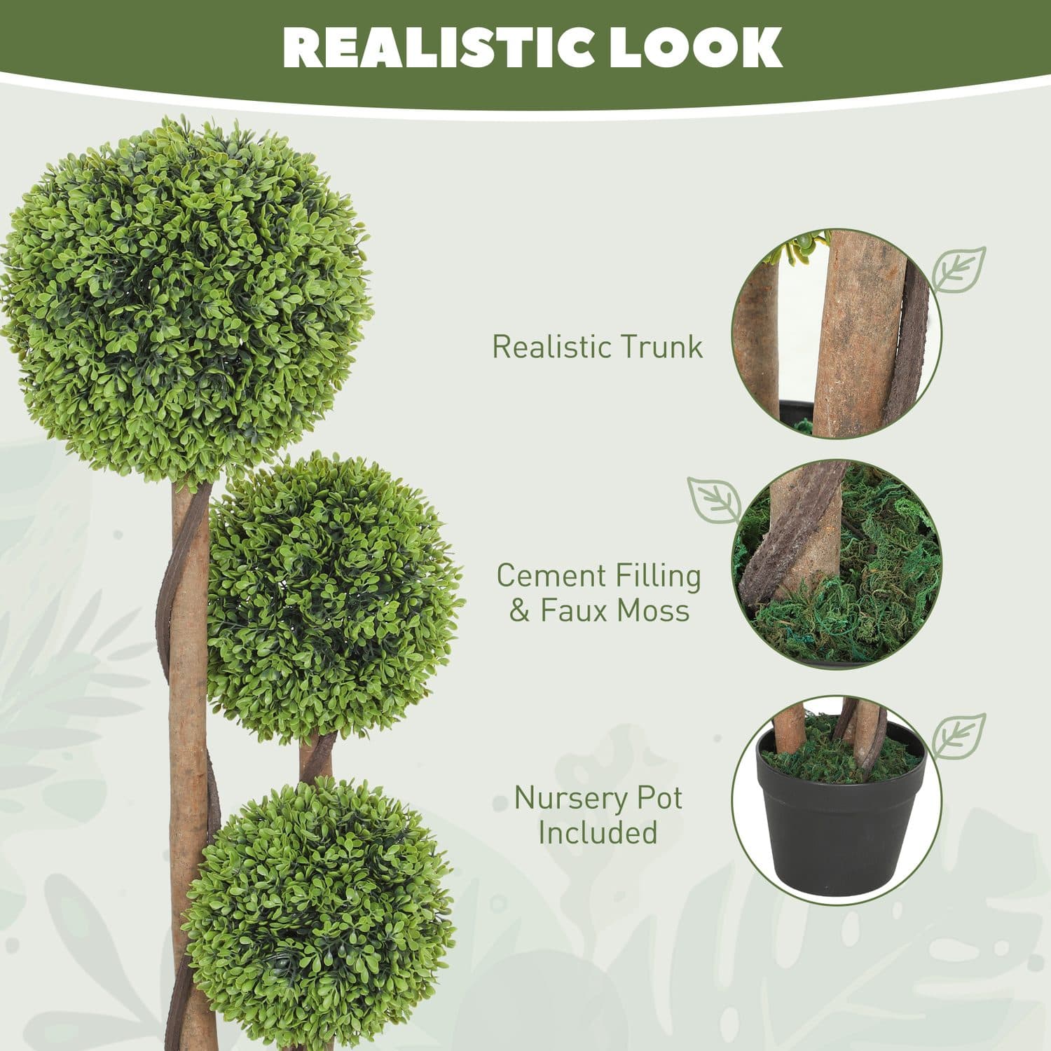 90cm Faux Boxwood Trees - image 1