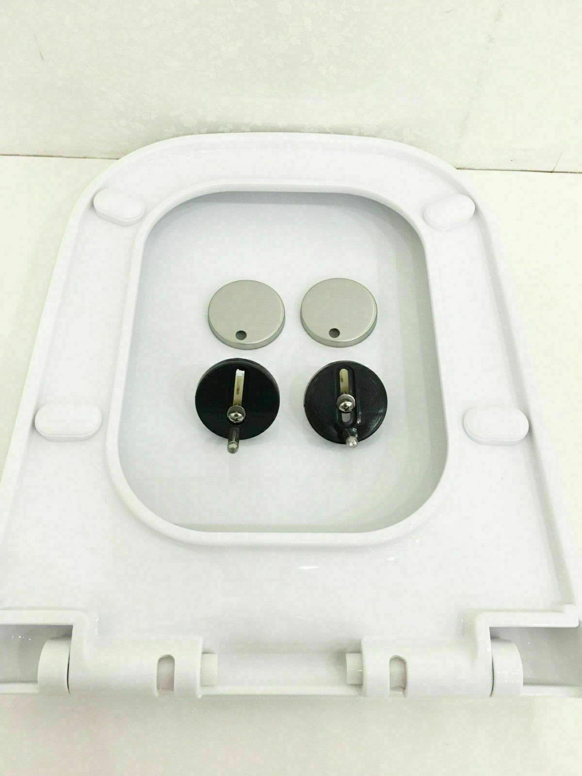 Soft-Close Square Toilet Seat with Quick-Release Hinges - image 4