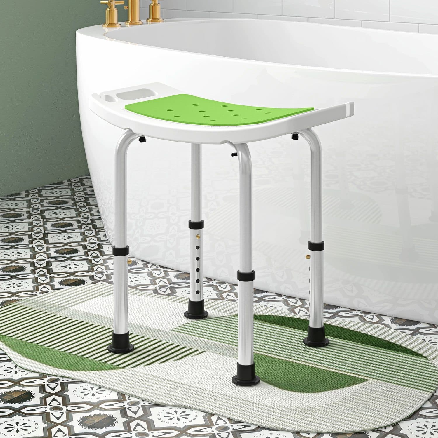 Adjustable shower stool with non-slip feet - image 5