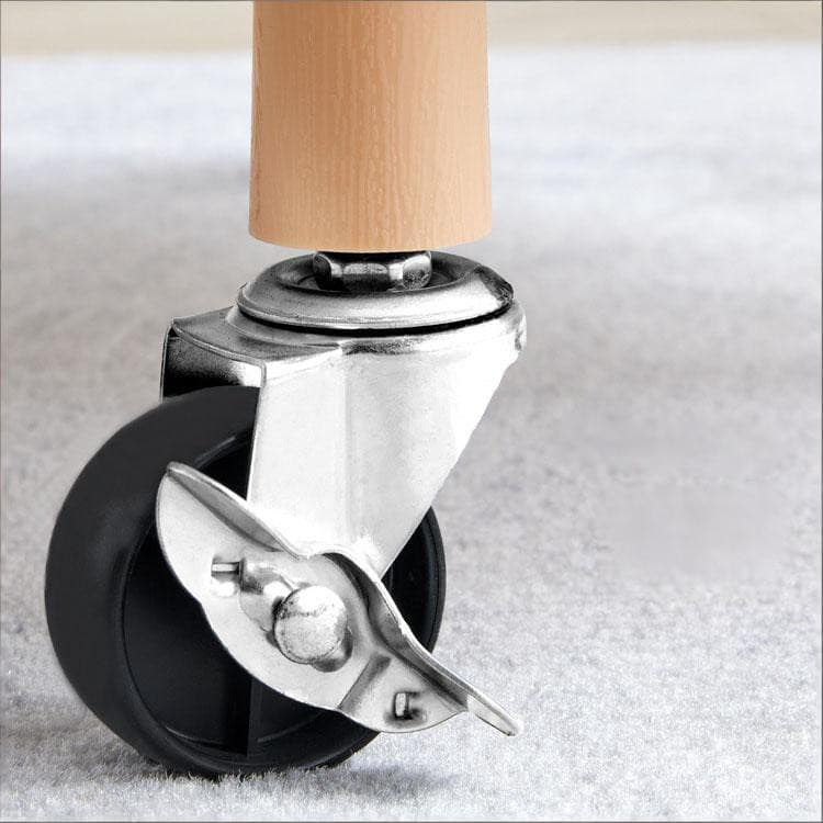 Round Two-Tier Trolley on Castors with Natural Wood Legs - image 5
