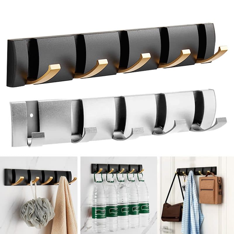 Wall Mounted Coat Rack with 5 Smart, Foldable Hooks - image 6