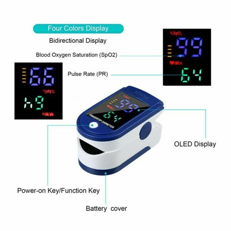 Portable Finger Pulse Oximeter, 2-Direction Display - image 6