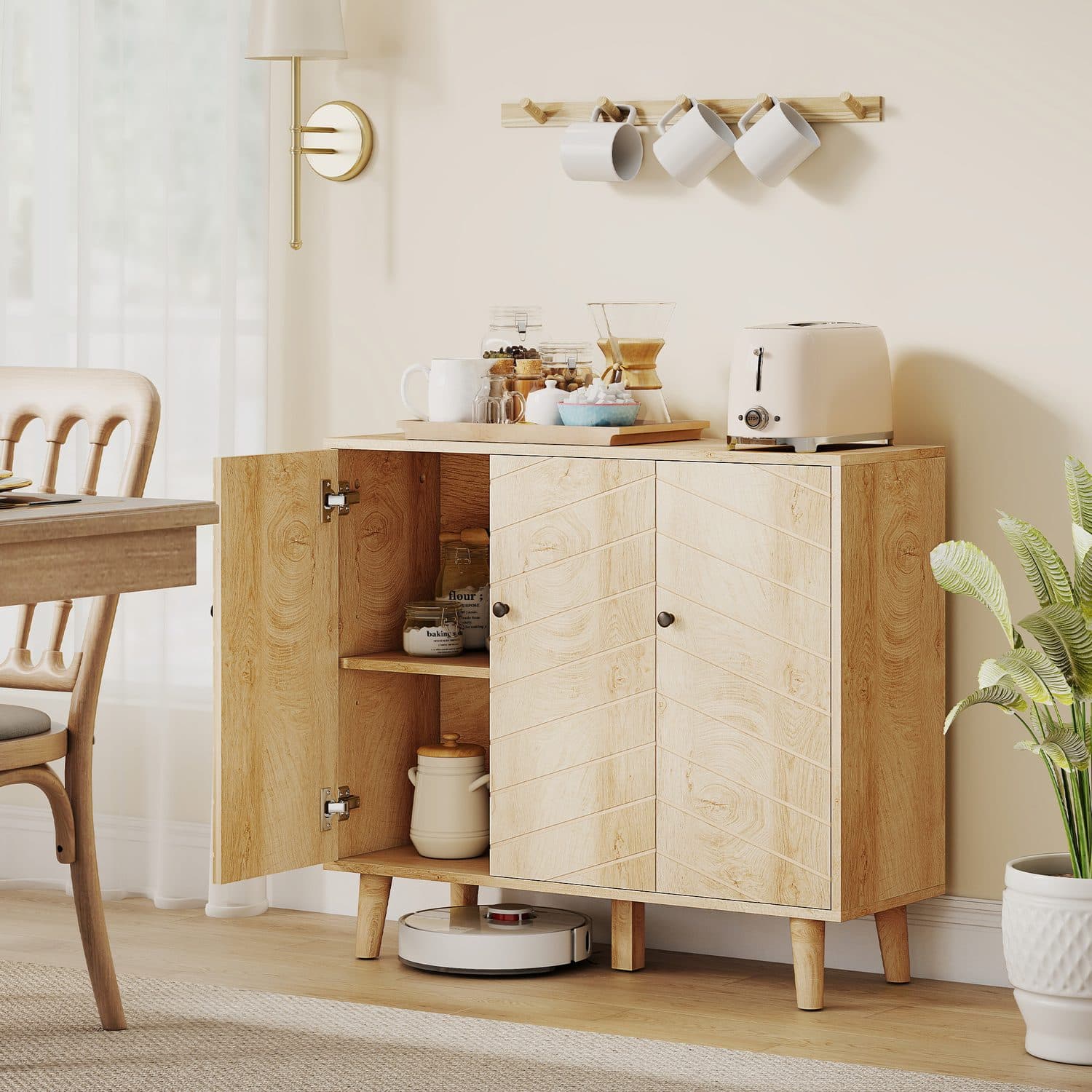 Vintage Chevron Sideboard - image 3