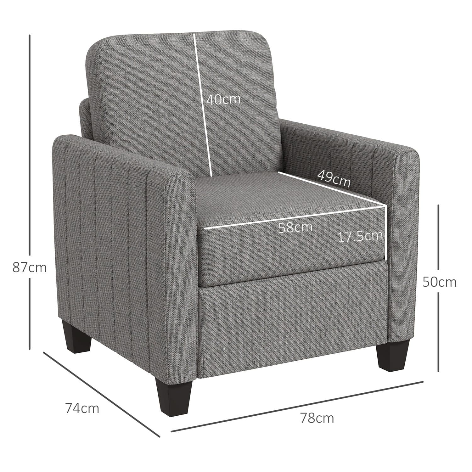 Modern Light Grey Armchair - image 1