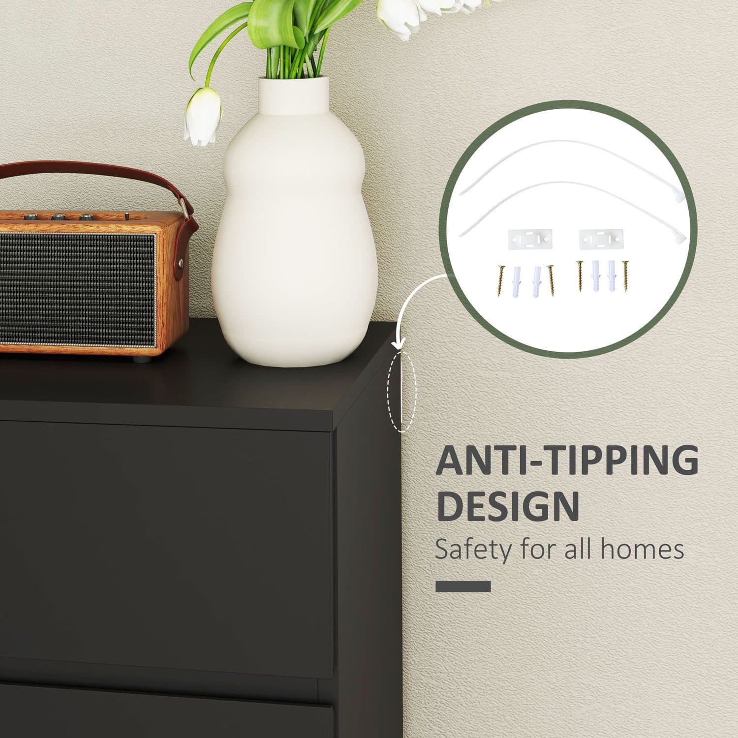 4-Drawer Handleless Chest of Drawers for Bedroom Storage - image 3