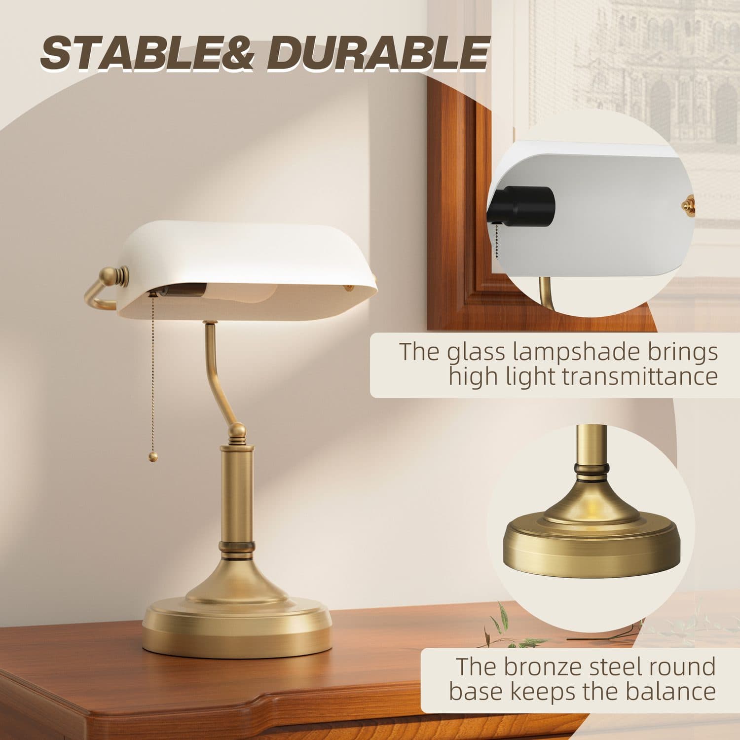 Classic banker’s desk lamp for home office lighting - image 5