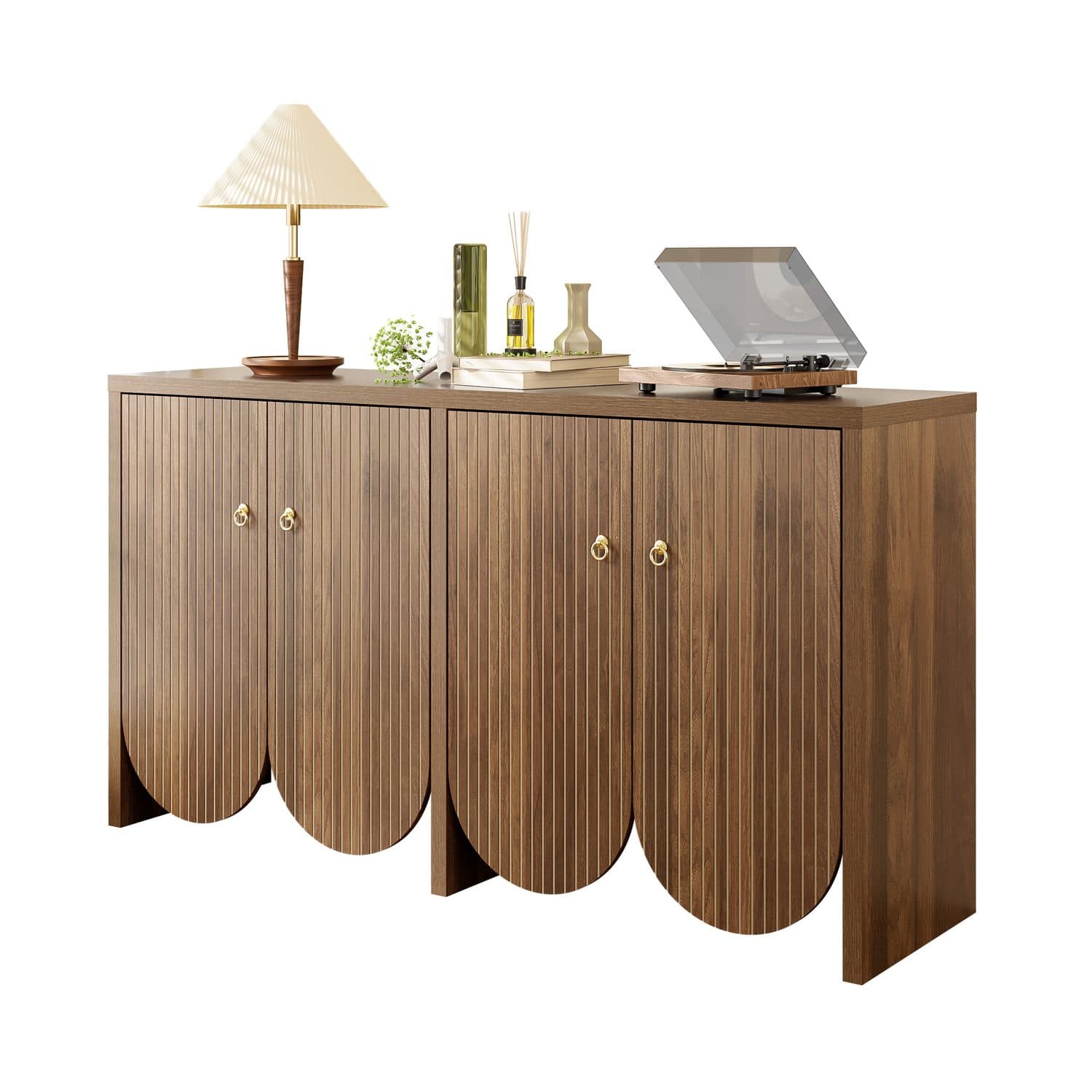 Walnut Look Sideboard for Calm, Flexible Storage - Wood