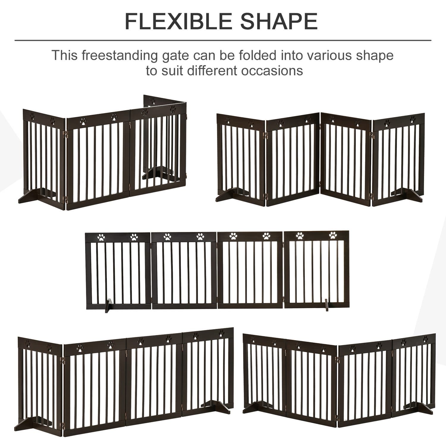 PawHut Freestanding Pet Gate for Doorways & Stairs - image 2
