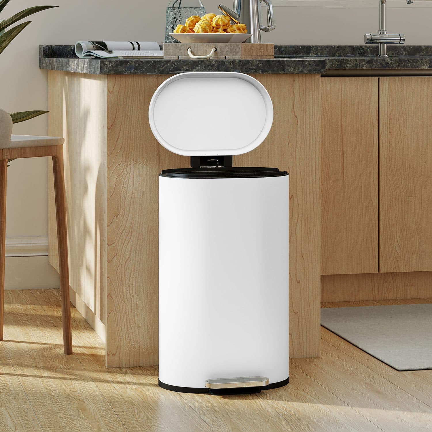 Modern White 30L Kitchen Pedal Bin - image 1