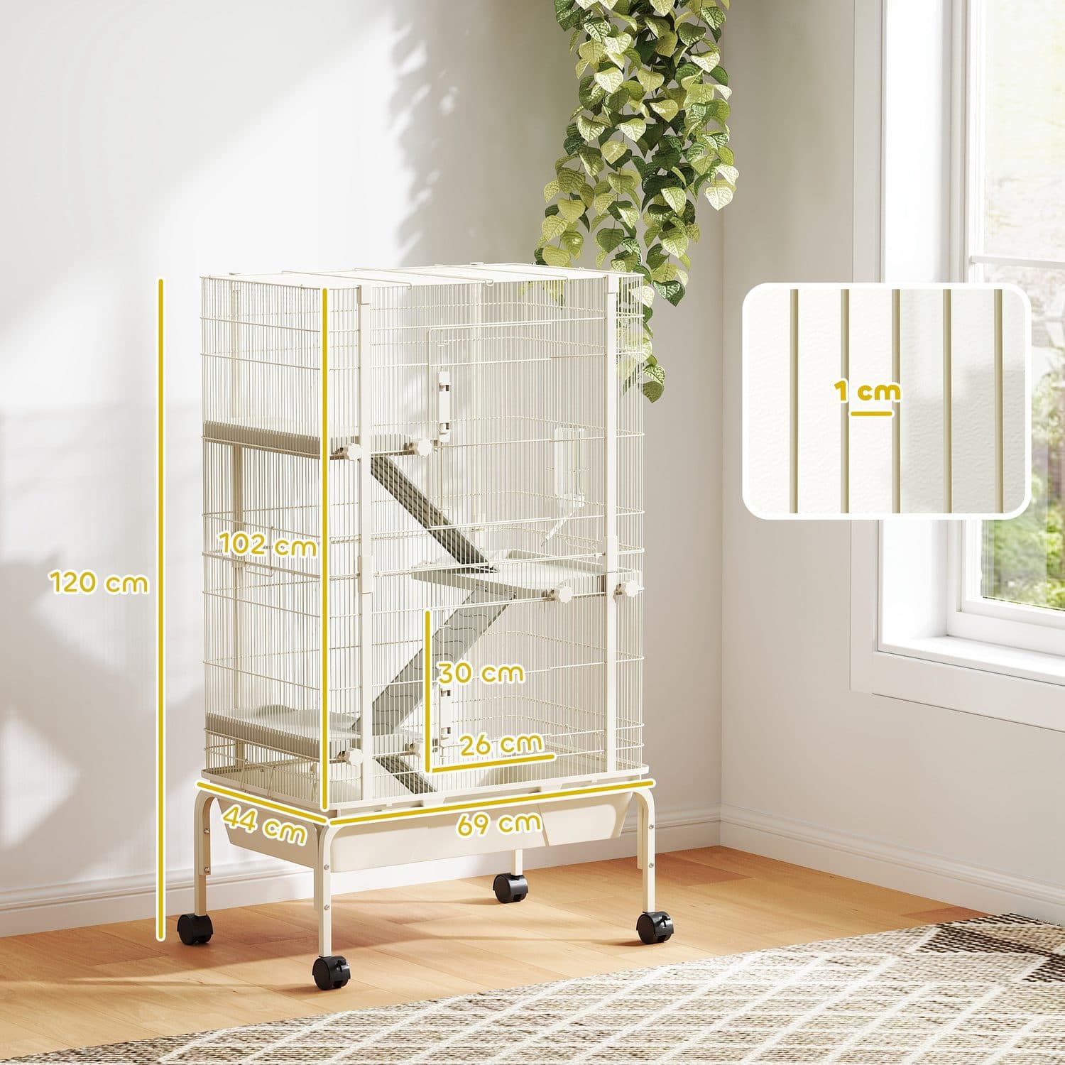 PawHut Four-Tier Small Animal Cage on Wheels - image 5