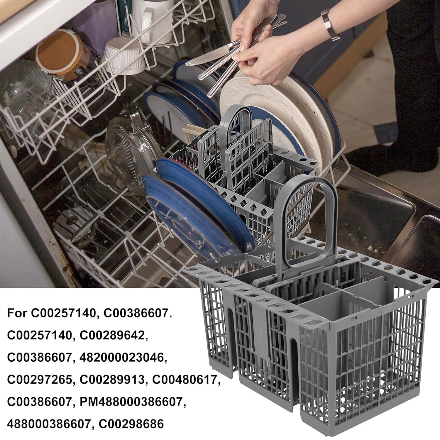 Grey Dishwasher Cutlery Basket for Everyday Loads - image 5