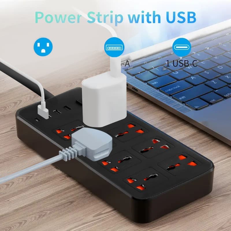 8 Gang Extension Lead with USB Ports