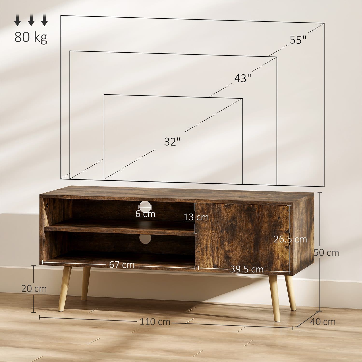Vintage Brown TV Unit - image 3