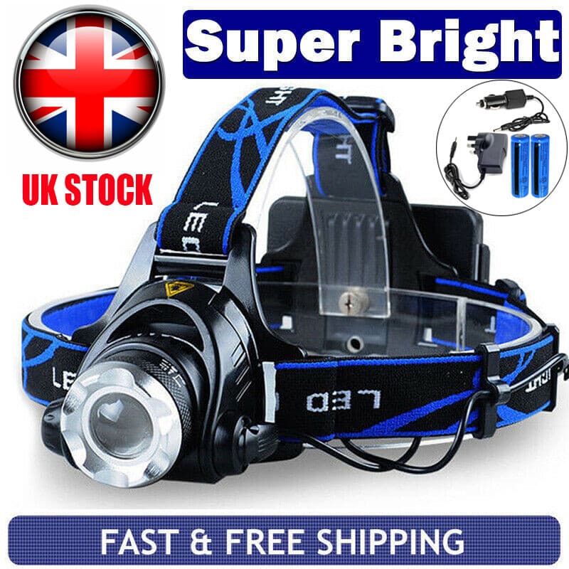Zoomable LED Head Torch — 3 Modes with 2 Batteries Included