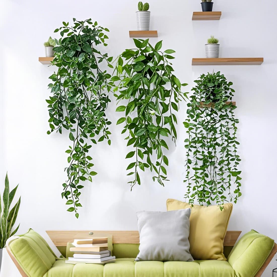 Three Artificial Trailing Plants for Shelves, Walls, and Indoors - Default