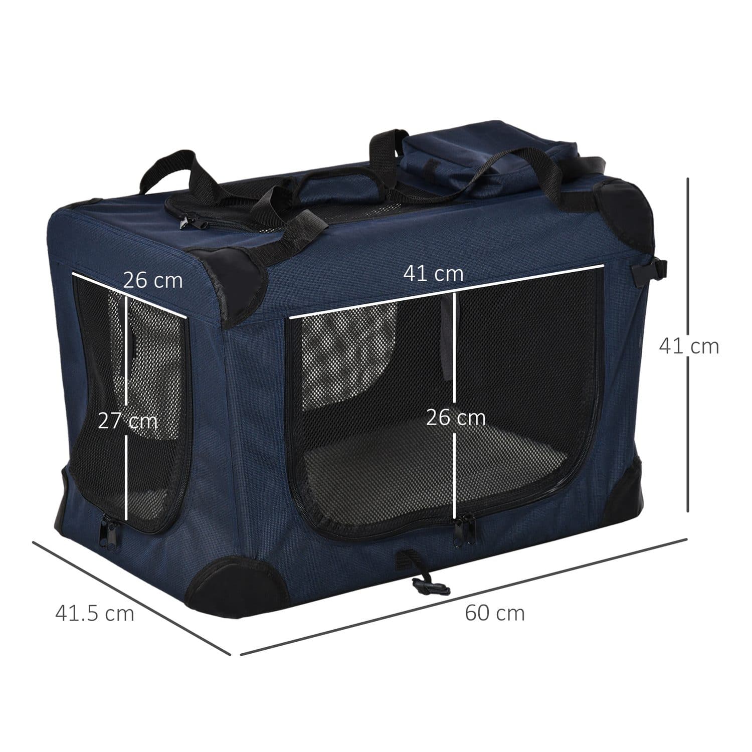 PawHut Foldable Soft-Side Pet Carrier with Mesh Windows - image 4