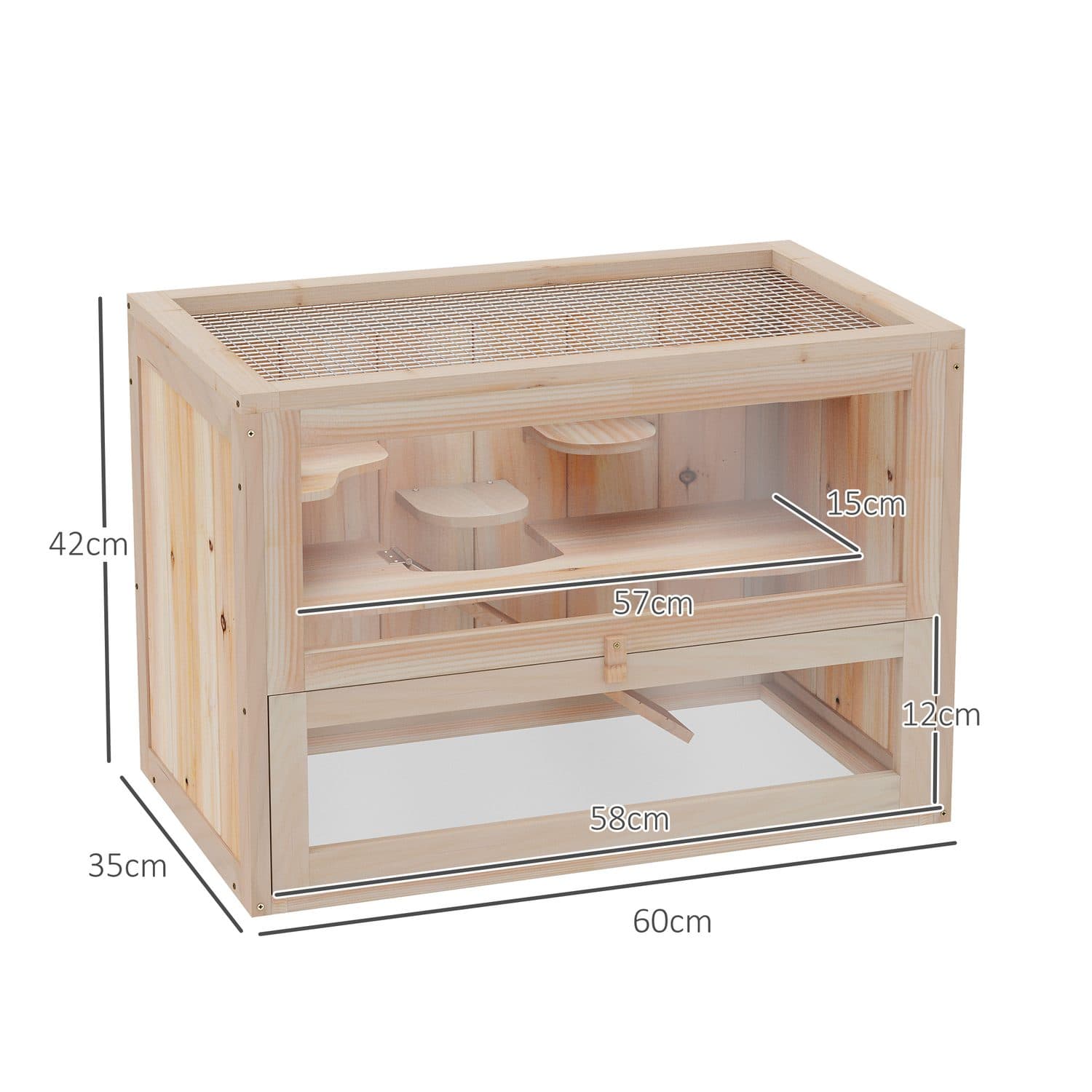 Two-Level Wooden Hamster & Small Animal Cage - image 4