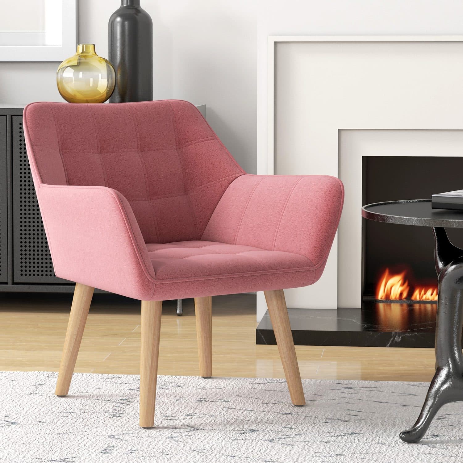 Sink Into Comfort with this Luxe Pink Velvet Accent Chair - image 2