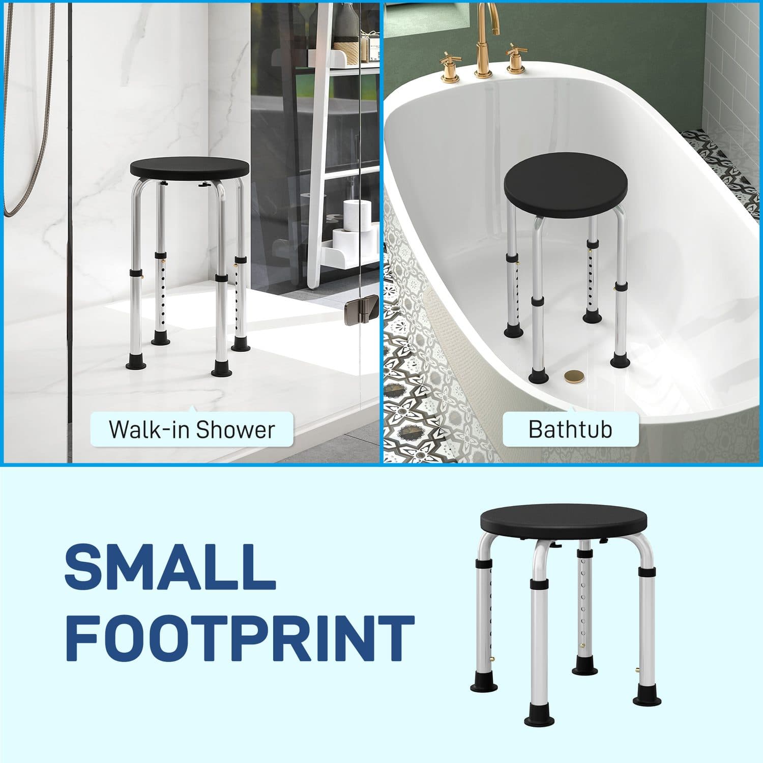 Stable Adjustable Shower Stool for Safer Bathing - image 4
