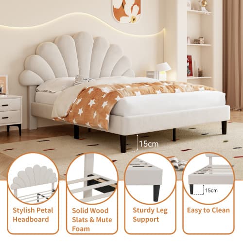 Chic Petal Velvet Bed Frame - image 7
