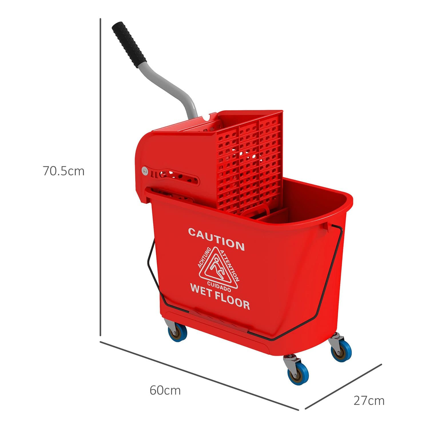 Compact 20L Mop Bucket With Removable Wringer - image 3