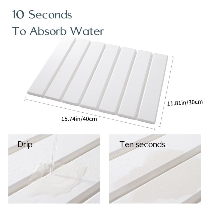 White Foldable Diatomite Drying Mat for Kitchen Draining - image 9