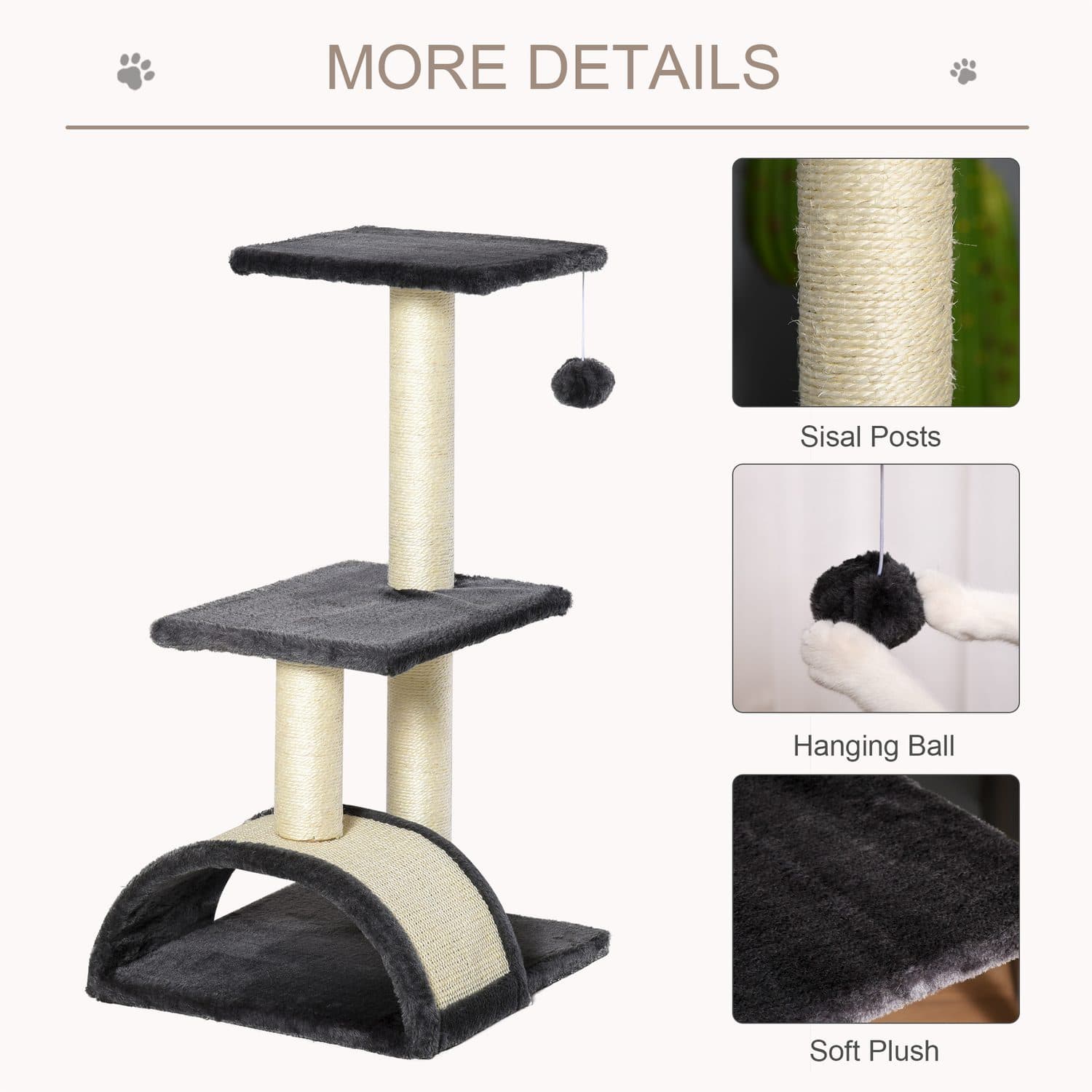 Compact Cat Tree with Scratching Post and Perches - image 1