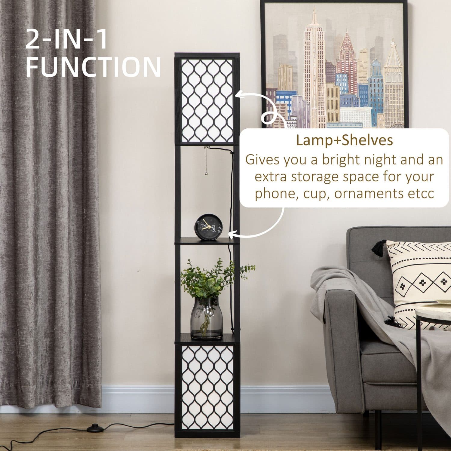Modern Shelved Floor Lamp - image 1