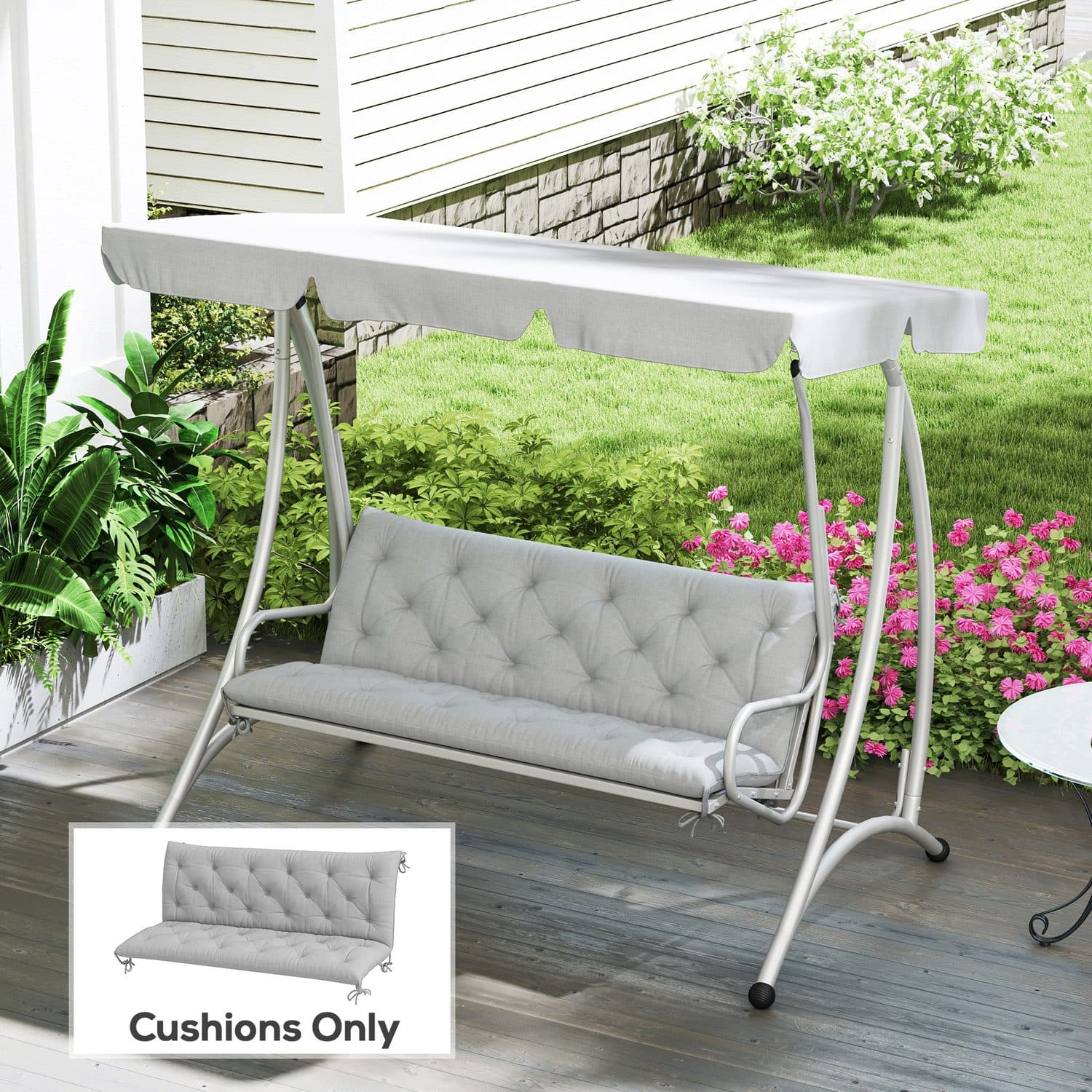 Refresh a three-seater bench with soft grey padding - image 5
