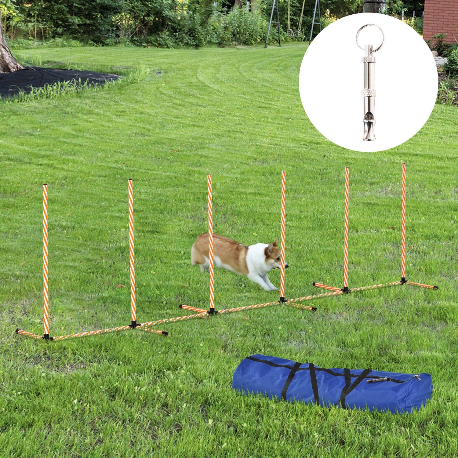 PawHut Weave Poles Set for Outdoor Dog Agility Training - image 2