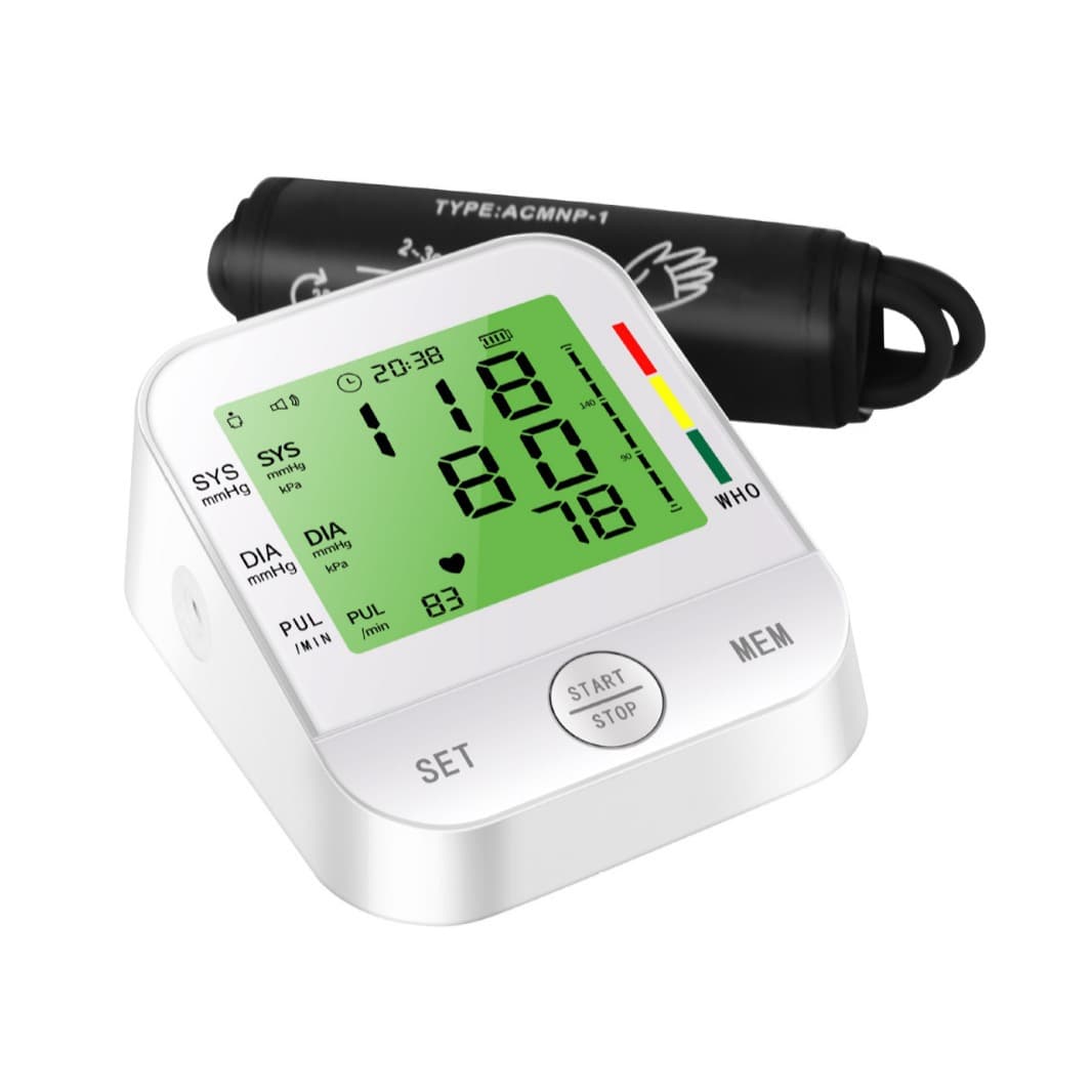 Digital Upper Arm Blood Pressure Monitor, White - image 1
