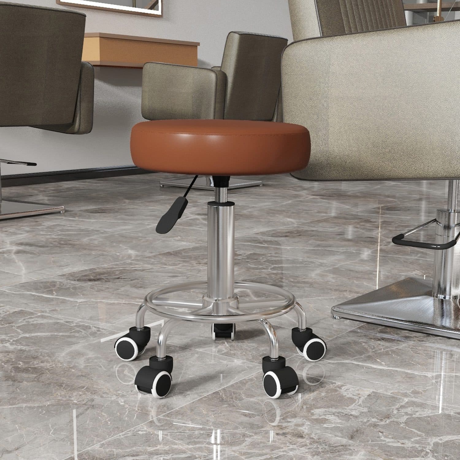 Rolling Height-Adjustable Stool for Salon, Spa or Home Use - image 3
