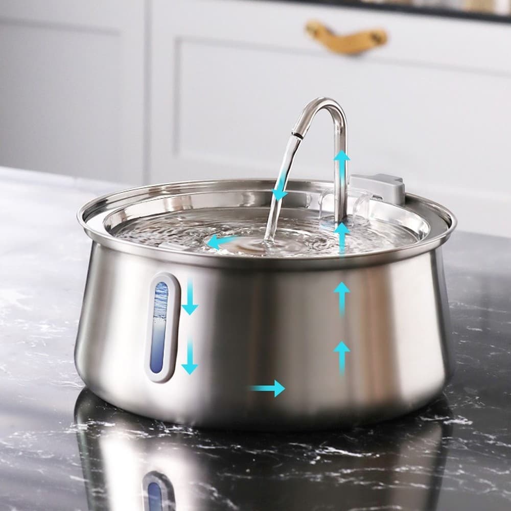 4L Stainless Steel Pet Water Fountain with LED & Multi-Filter - image 4