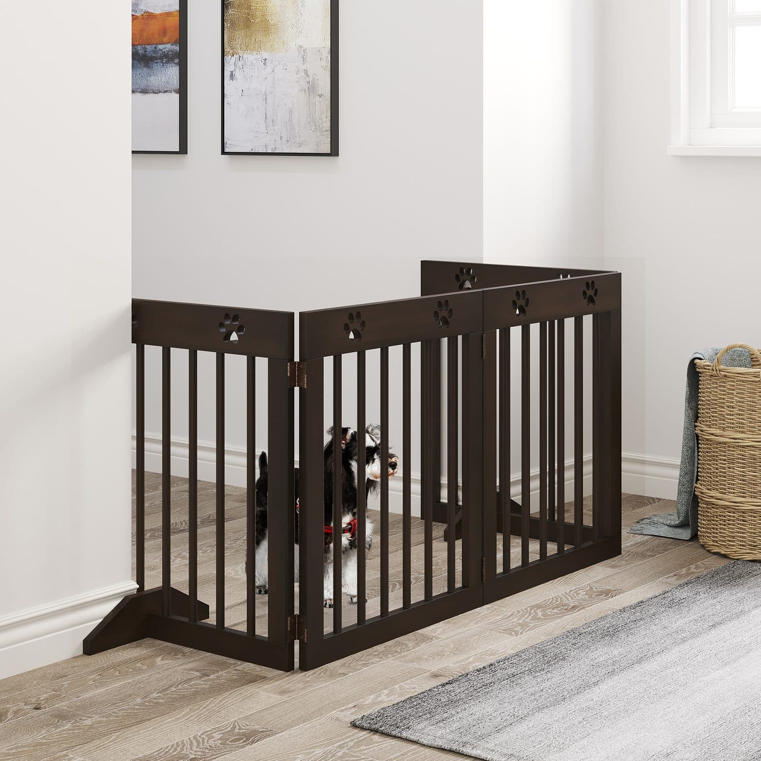 PawHut Freestanding Pet Gate for Doorways & Stairs - image 4