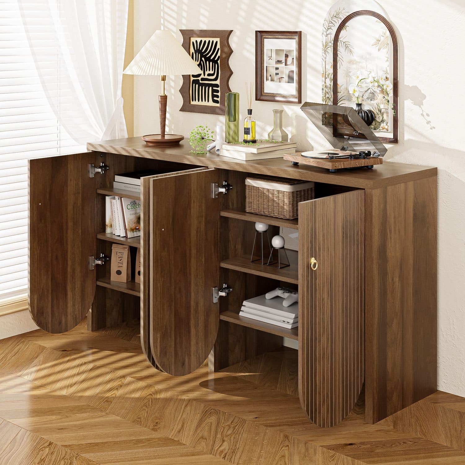 Walnut Look Sideboard for Calm, Flexible Storage - image 6