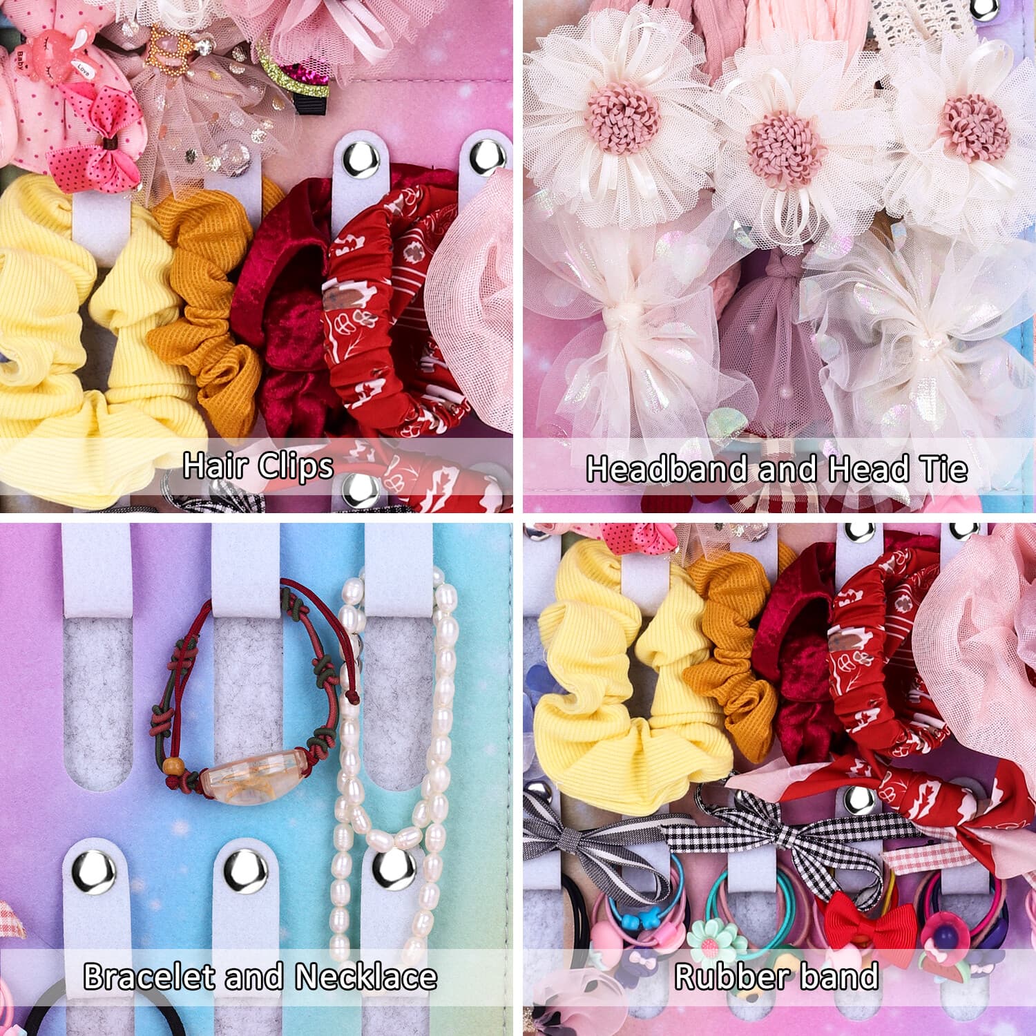 All your hair accessories in one place — rainbow pastel organiser - image 5